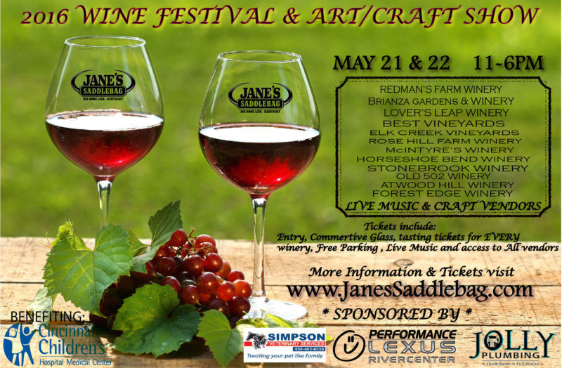Jane’s Saddlebag Annual Wine Festival & Art/Craft Show
