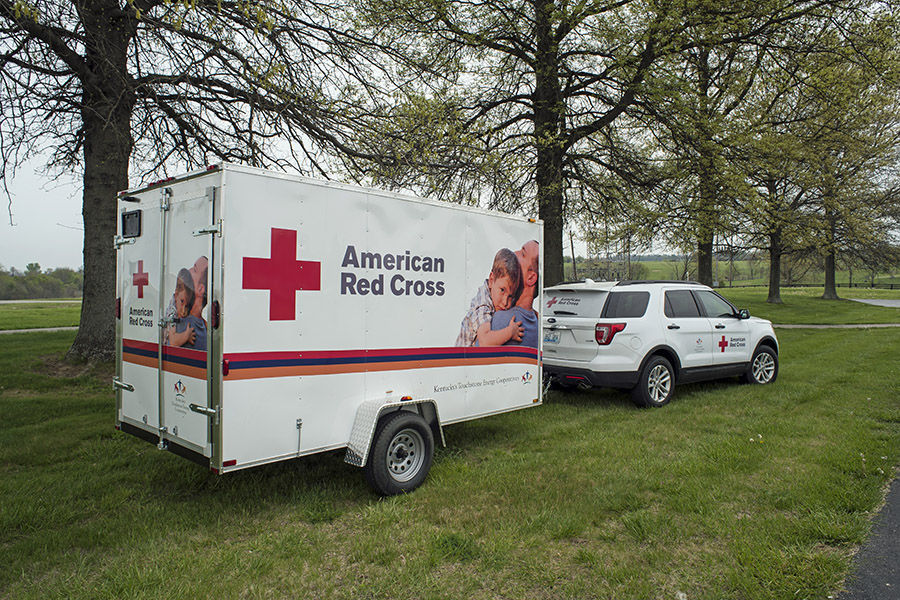 New American Red Cross emergency response vehicle and trailer