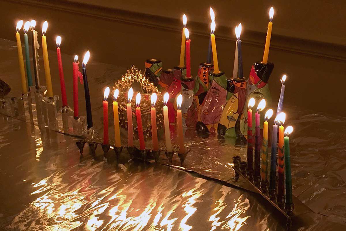 Hanukkah menorahs