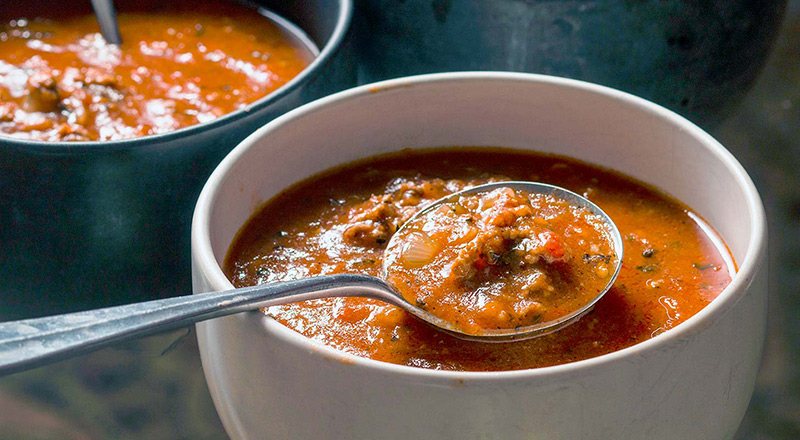 Debby’s Beef and Basil-Tomato Soup