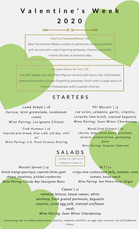 Valentine’s Day Weekend at 8Up Elevated Kitchen & Drinkery