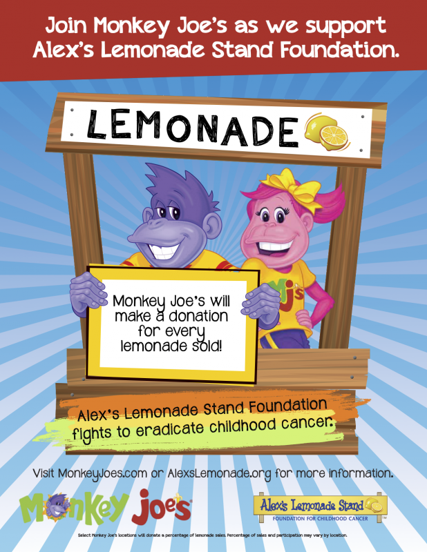 MONKEY JOE’S LEXINGTON HOSTS FUNDRAISER TO BENEFIT CHILDHOOD CANCER RESEARCH