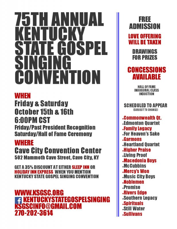 KENTUCKY STATE GOSPEL SINGING CONVENTION