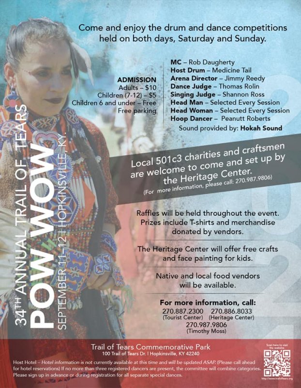 Trail of Tears Pow Wow, Sept. 11