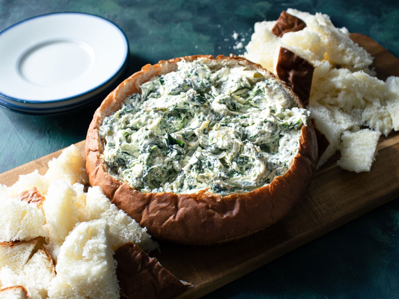 Spinach and Artichoke Dip in a Bread Bowl - Kentucky Living